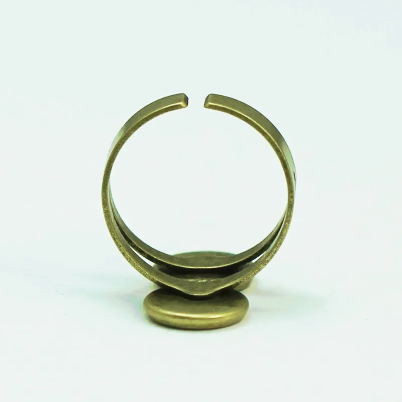 Beadsnice Double Ring Base For Jewelry Making Antique Brass Adjustable
