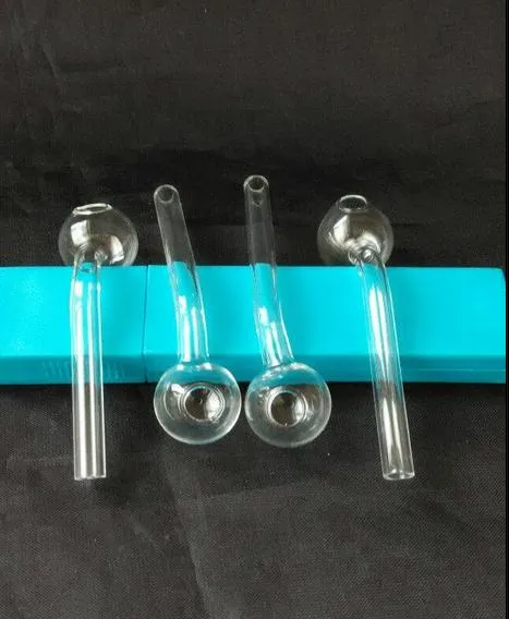 Grossisti di spedizione gratuiti nuovi Vaso di vetro trasparente leggermente curvo, accessori narghilè in vetro / bong in vetro, lunghezza 7 cm