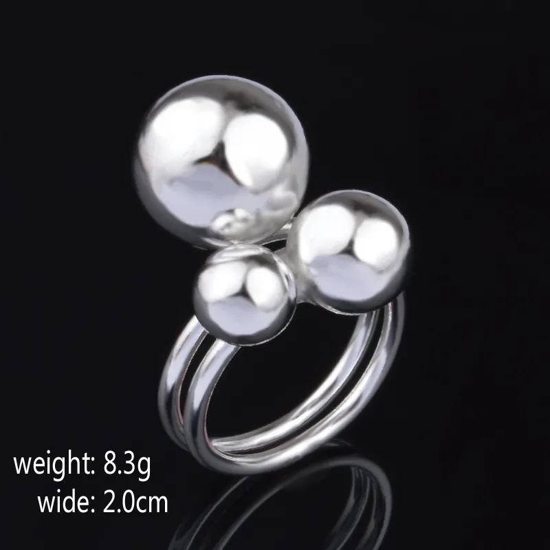 Top Sale Exquisit Platinum 925 Splitterring Plated Heart Lovers Ring kostenloser Versand mit Tracking -Nummer 1074