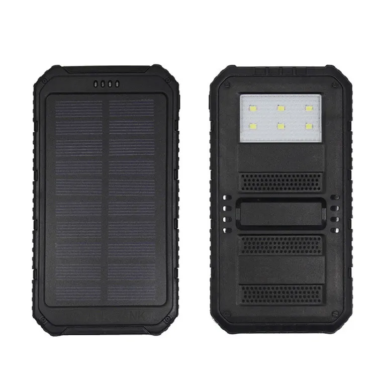 20000mAh novela Solar Power Bank Ultra-delgado Resaltado LED 2A Salida Celular Cargador portátil PowerBank Solar