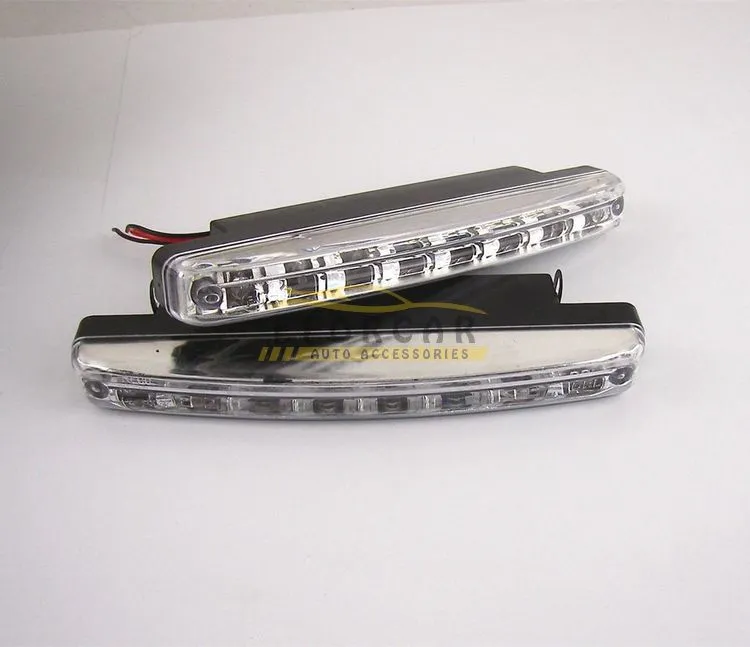 White 8 LED 12V Car Trunk Daytime Running Light Head Lamp DRL Daylight Kit 7744483