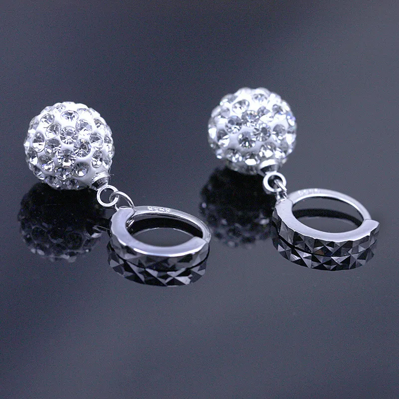 Nouveaux bijoux de mode boucles d'oreilles femmes 925 Stering argent cristal strass boucles d'oreilles bijoux de mariage entièrement bijoux charme boucle d'oreille Eardrop