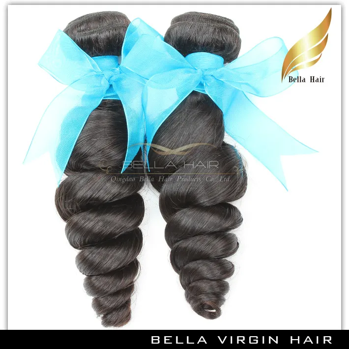 Hair Bundles With Lace Closure Virgin Indian Human Hair 3 Part Lace Closure Hair Weft Loose Wave Natural Color 8-30 Inch Bellahair