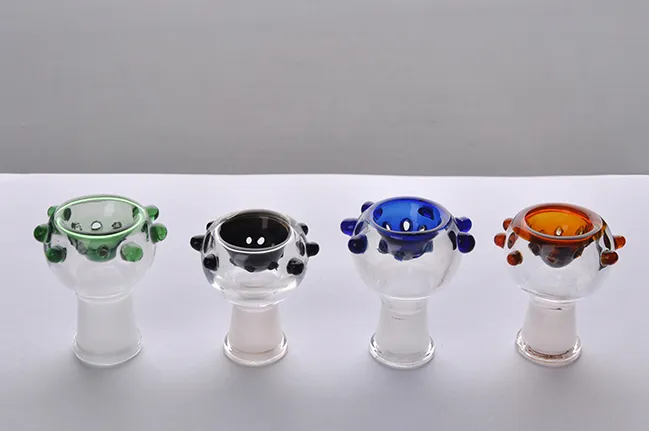 Nyaste design Färgrik 14.4mm eller 18.8mm Glasskål för glasbubblor och askfångstglas rökskål