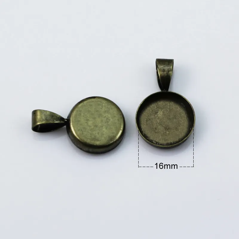 Beadsnice pingente copos bezel blanks cabochon base de configuração para diy resultados da jóia pingente de bronze base frete grátis