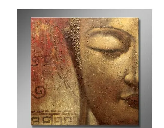 Hand Painted Famous Buddha Oil Painting on Canvas Religion Art for Home or Business Wall Decoration 1pc