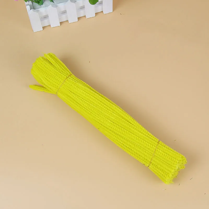 500unit Yellow Chenille Craft Stems Creative Arts Chenille Stem Pipe Cleaners 12" 30cm For Children handmade creative materials