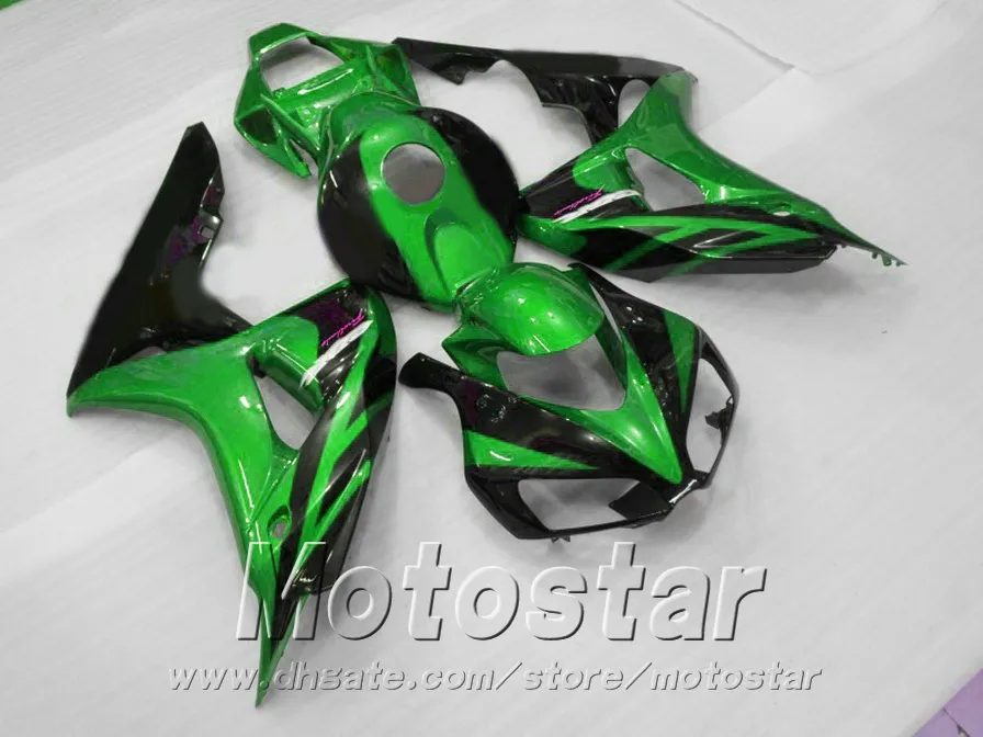 Hiigh Grade ABS Fairing Kit för Honda Injektionsgjutning Fairings CBR 1000 RR 06 07 Grön svart CBR1000RR 2006 2007 Plastuppsättning BB22