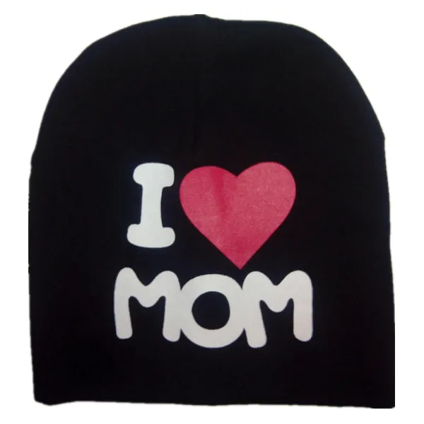 Berretto lavorato a maglia caldo bambini con lettere stampate I LOVE DAD MOM PAPA MAMA Skullies Cappelli bambino