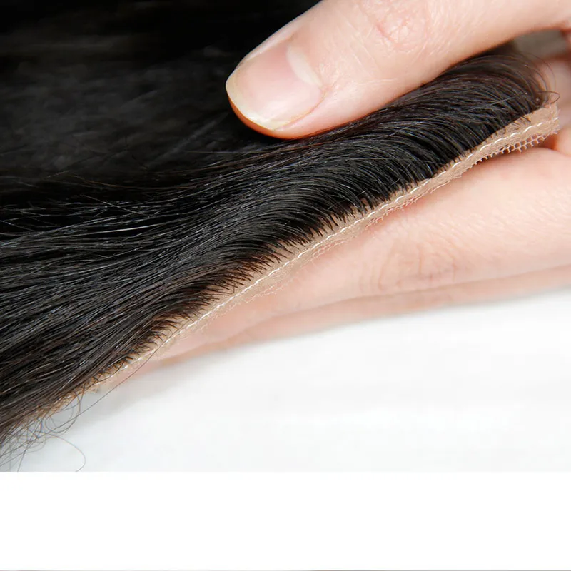 몽골어 실크 기본 폐쇄 바디 웨이브 처녀 인간의 머리 최고 레이스 폐쇄 무료 / 중간 / 3 부분 자연 색상 염색 숨겨진 매듭 4x4 인치 7A