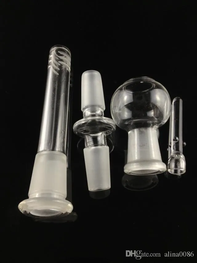 14.5mm Oil rig Hookahs for water pipe glass bong with downstem adapter dome nail one set