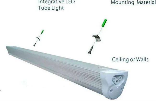 Tube lumineux Led intégré en forme de V T8, 5 pieds, 36W, refroidisseur de porte, lumières fluorescentes, lampe à Double lueur, éclairage de 1.5m