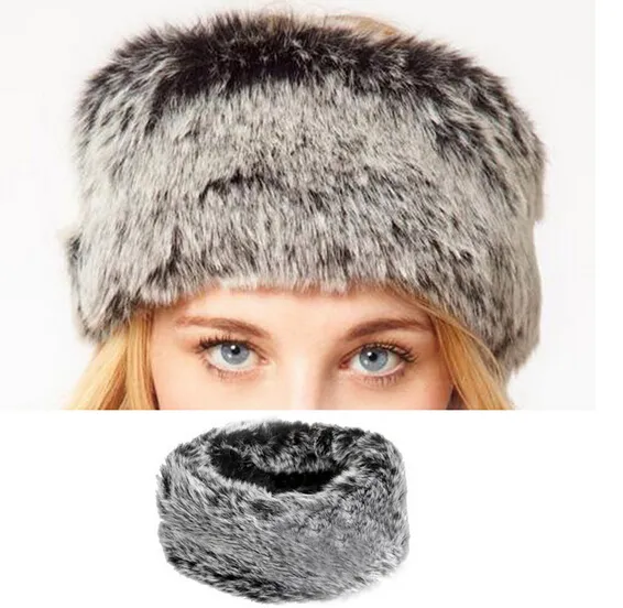 Zimowe dziewczęta pluszowe opaski do włosów Faux Furt Opaski do ucha Warmerze Earmuffs Hat Hat For Women 2200