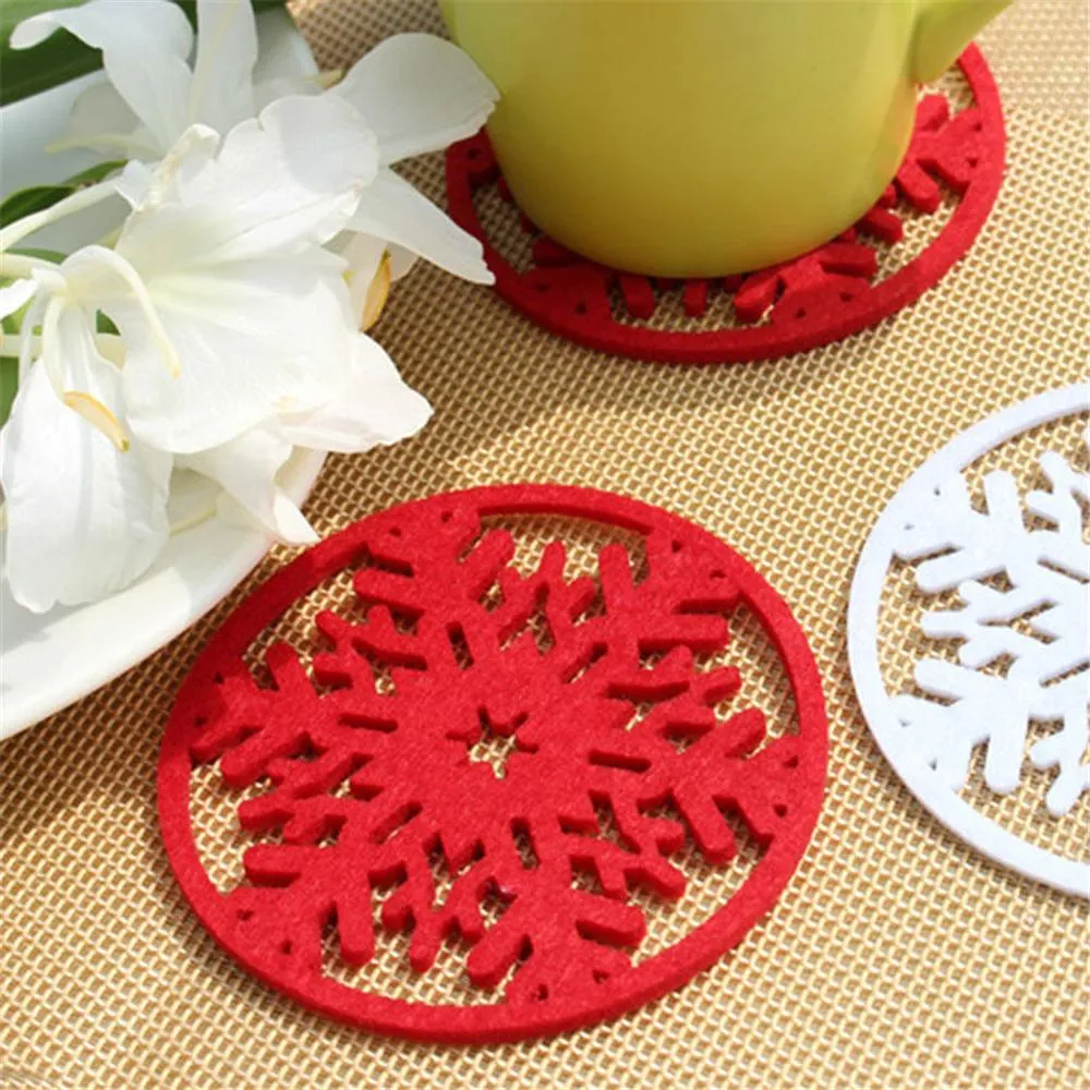 Wholesale Christmas Decorations: Set Of 10 Snowflake Cup Mats, Festive Dish Tray Pads For Holiday Party Decor From Bethang258, $17.44 | DHgate.Com