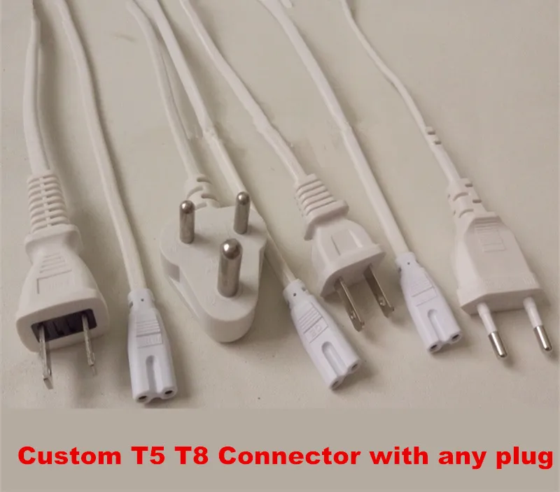 T8 T5 موصل نهاية مزدوجة 2FT 3FT 4FT 5FT و 6ft أسلاك الكهرباء مع مفتاح الولايات المتحدة الاتحاد الاوروبي الاتحاد الافريقي التوصيل للأضواء أنبوب أدى متكاملة