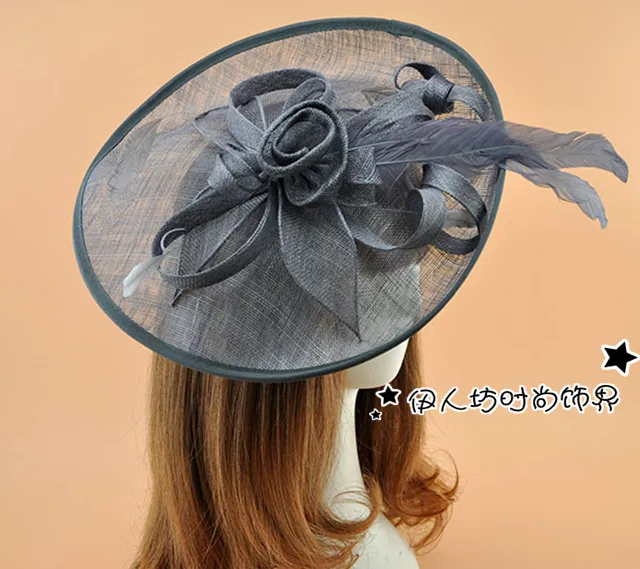 Çok Renkli Kate Middleton Şapka Gelin Şapka Saç Aksesuarları Büyük Boy Tüy Çiçek Düğün Gelin Accessores Kraliyet Sinamay Fascinator Şapka