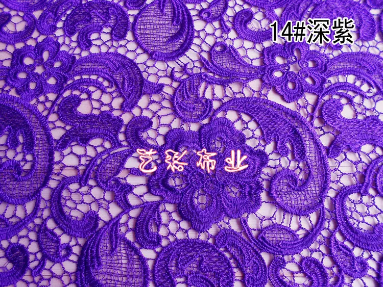 11色高グレードの水溶性刺繍レースのレースウェディングドレスショー薄いアペークファブリック幅120cm stock4876261