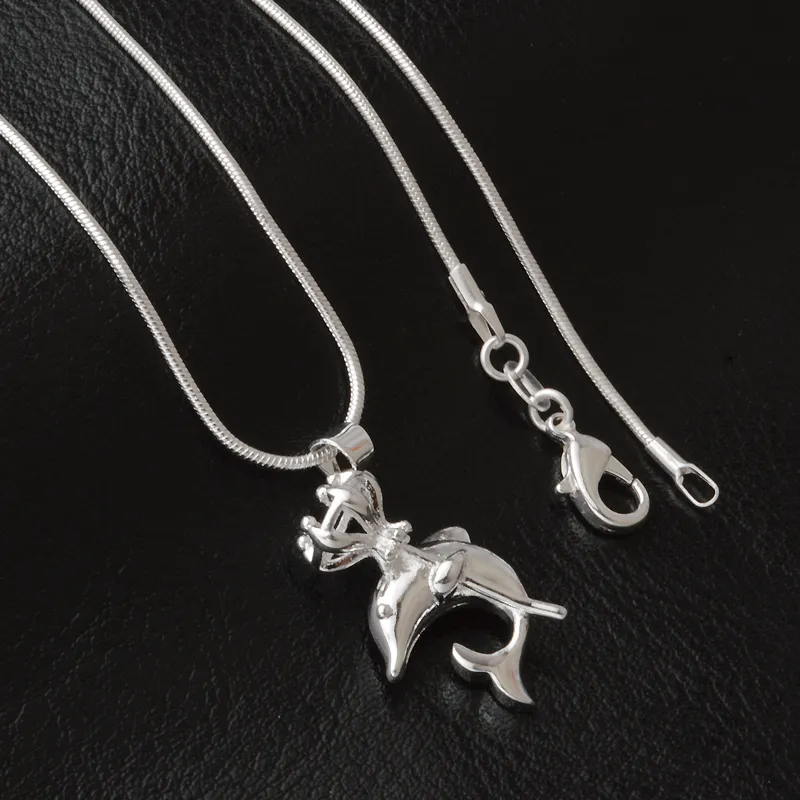 fashion high quality 925 silver Crown Dolphins with diamond jewelry 925 silver necklace Valentine's Day holiday gifts hot 1629