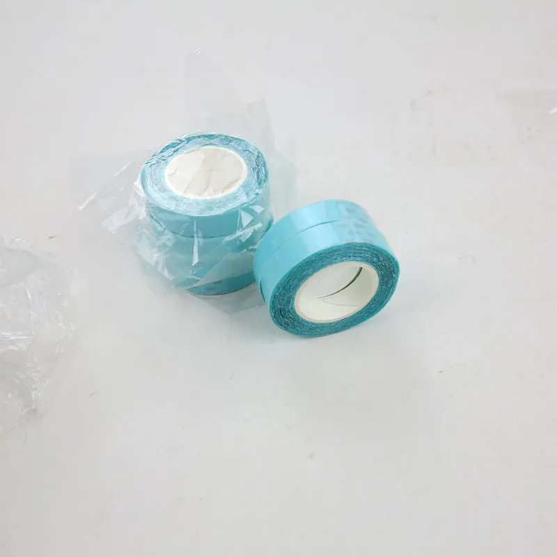 Tape Dubbelzijdige plakband 1 cm * 3M voor PU-huid inslagband haar haarverlenging gereedschap blauwe kleur