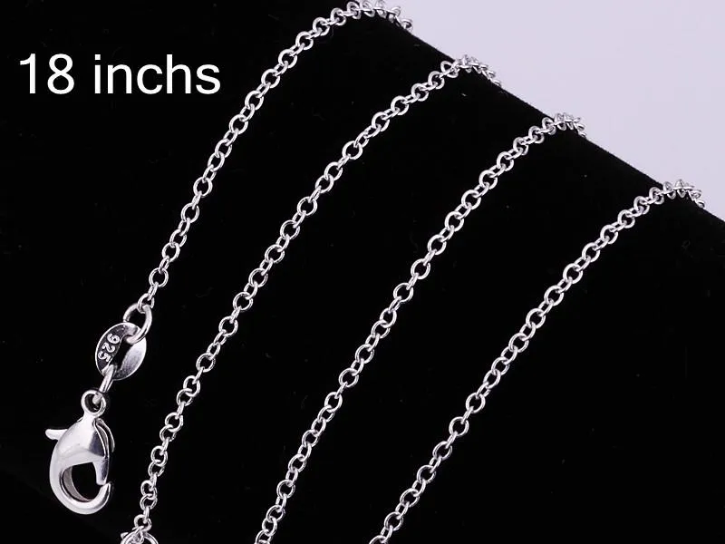 925 Sterling Silver Rolo O Chain Necklaces Jewelry 1mm 16'' -- 24'' 925286d