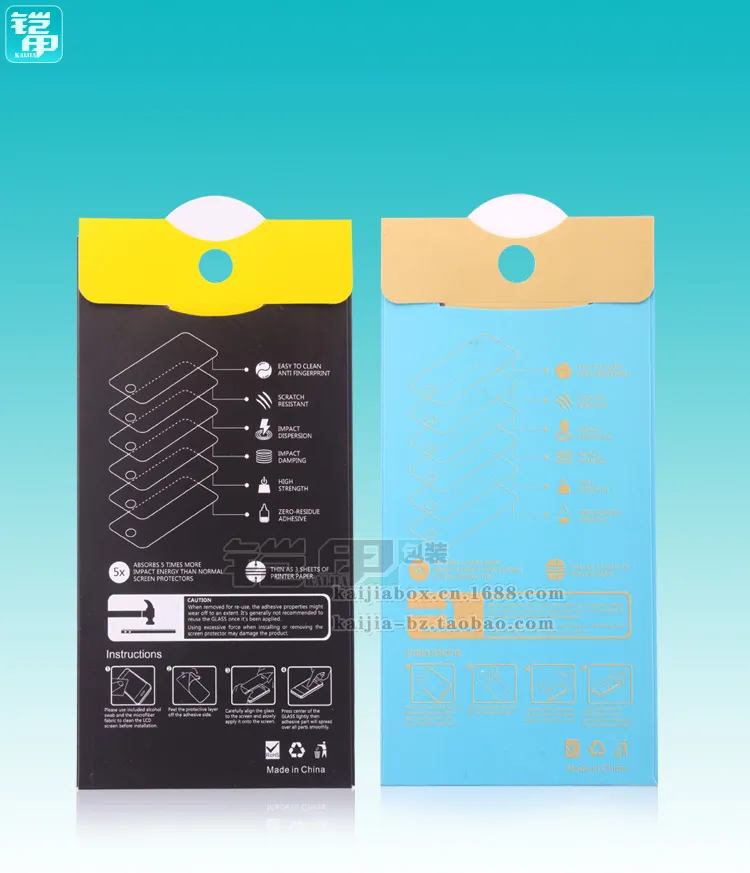 500 stks Display Papier Verpakking Pakket Detailhandel met Insert Handhendel voor iPhone 6 Gehard Glass Screen Protector