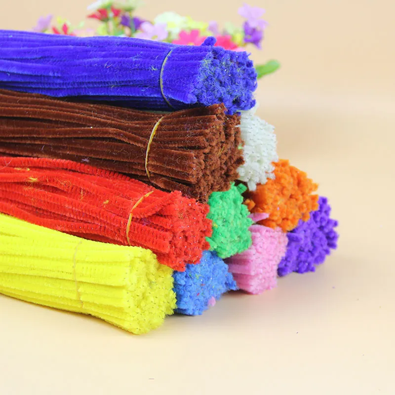 FUZZY PIPE CLEANER STEMS -Chenille Craft Stems Creative Arts Chenille Stem Pipe Cleaners 12" 30cm Random Color