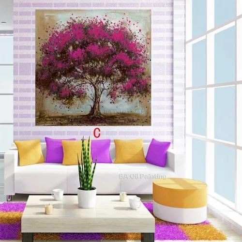 Hand-Made-Oil-Painting-On-Canvas-Tree-Red-Flower-Oil-Painting-Abstract-Modern-Canvas-Wall-Art (2)