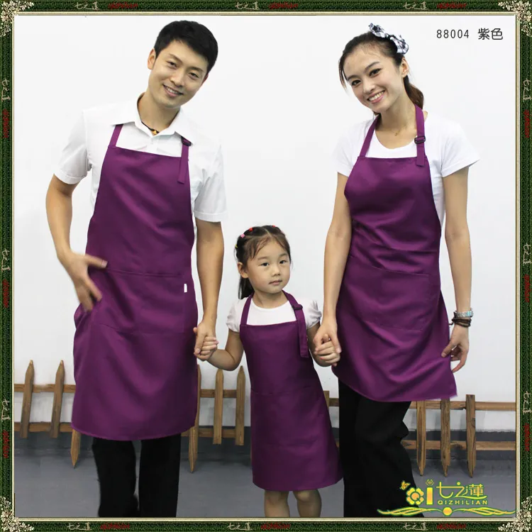 plain apron for kids kitchen children solid aprons with pockets chef pinafore polyester garden artist painting crafts girl boys party class