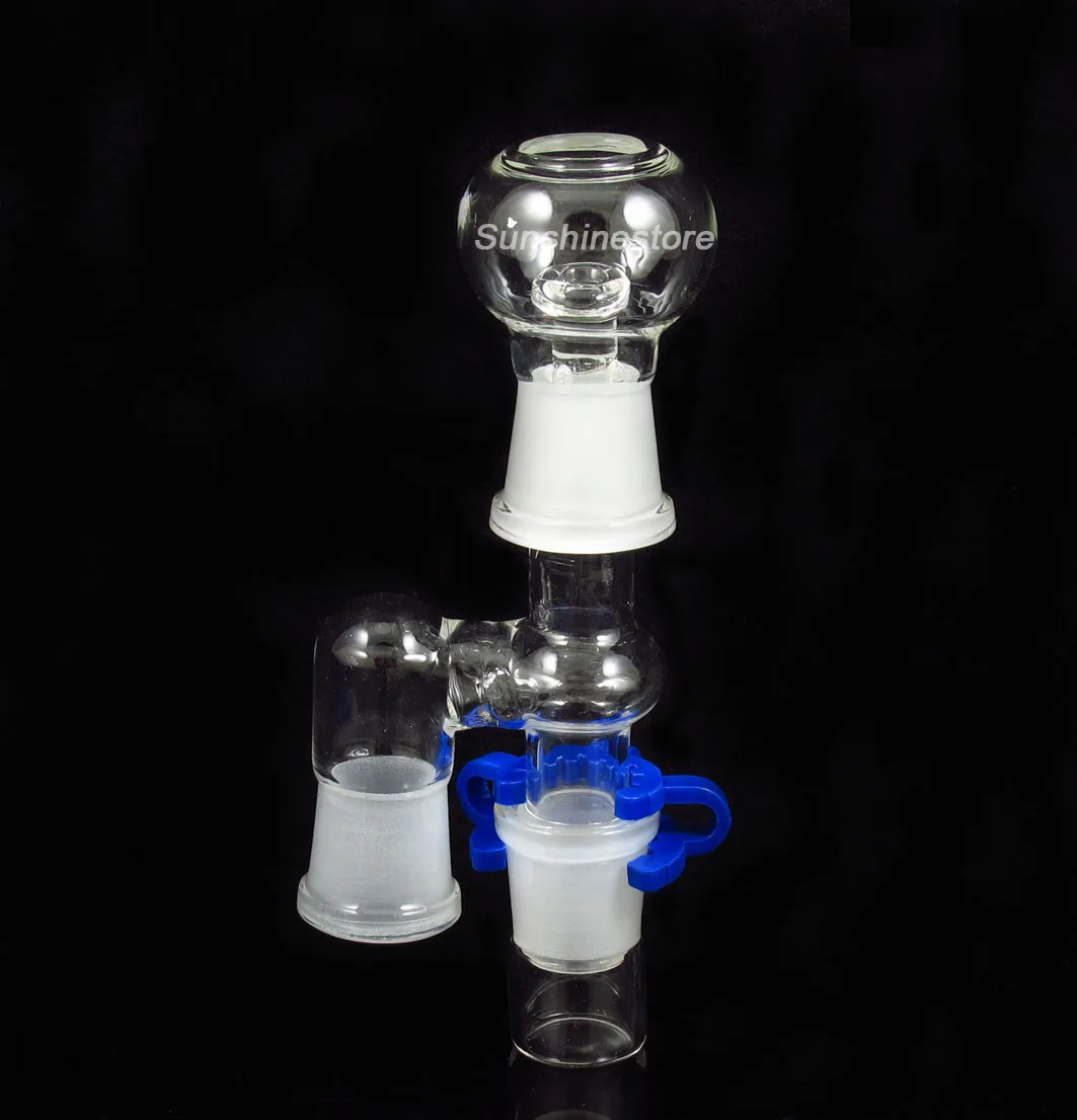 adaptateur de bong en verre plate-forme pétrolière avec clip en plastique joint femelle ou mâle 14,5 mm ou 18,8 mm