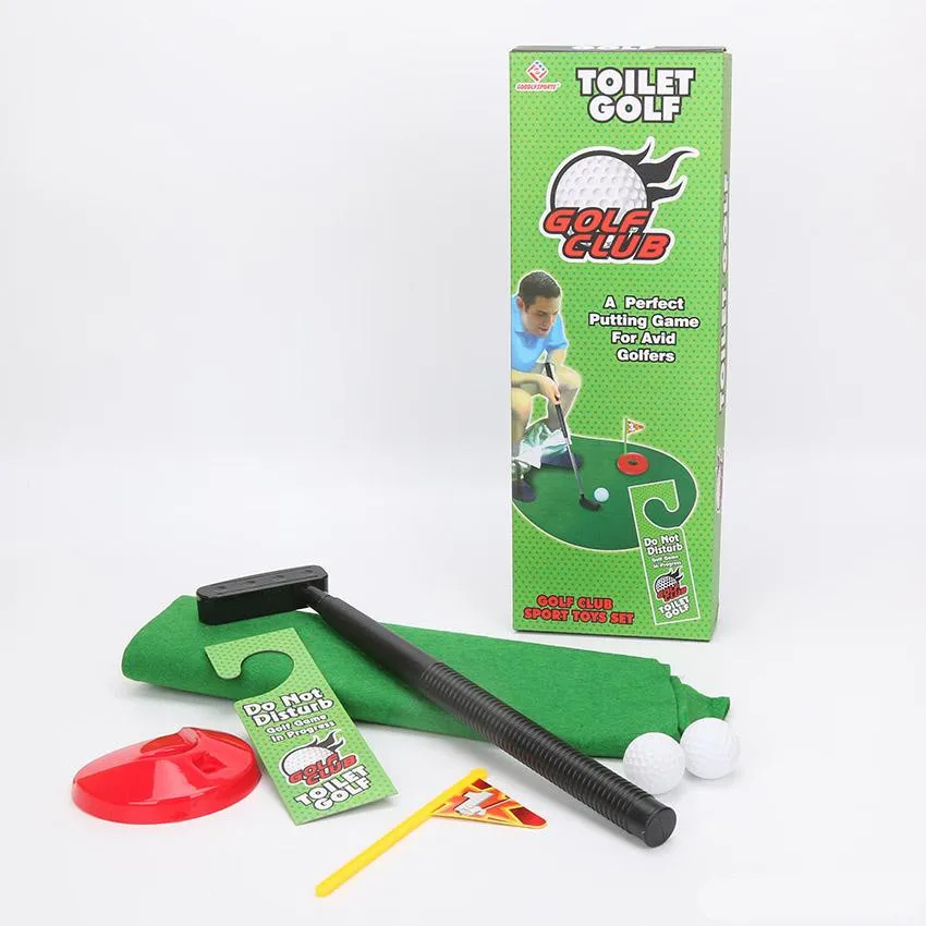 Toilet Golf Toy - Jeu de toilette Mini Golf Jouet - Ensemble de jeu