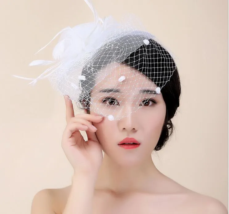 Bride headdress hair lady hat elegant mesh &Lace wedding Creative Design hat female hat slap-up party hat bride headdress HT25