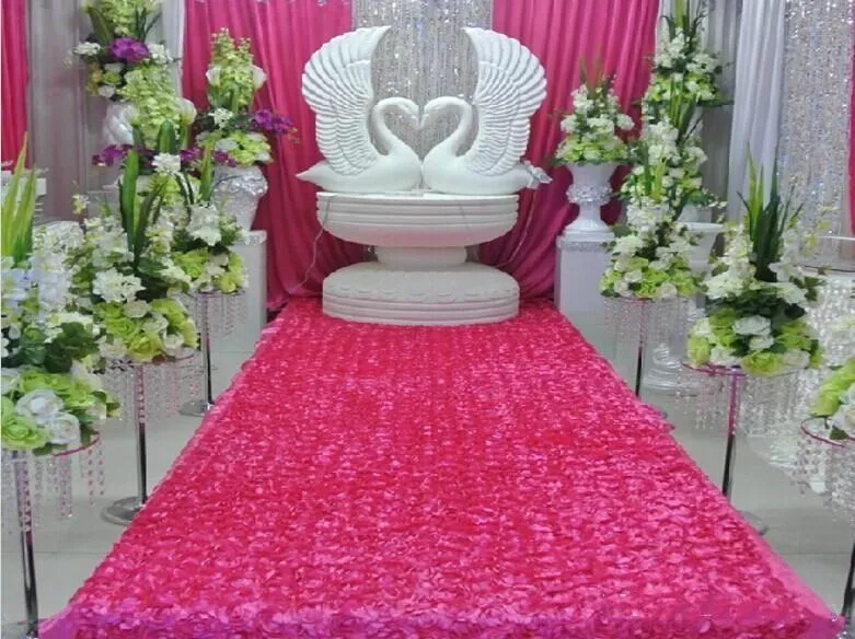 Ny ankomst Romantiska bröllopscenterpieces gynnar 3D Rose Petal Carpet Aisle Runner för bröllopsfest dekoration leveranser 14 färg 9406713