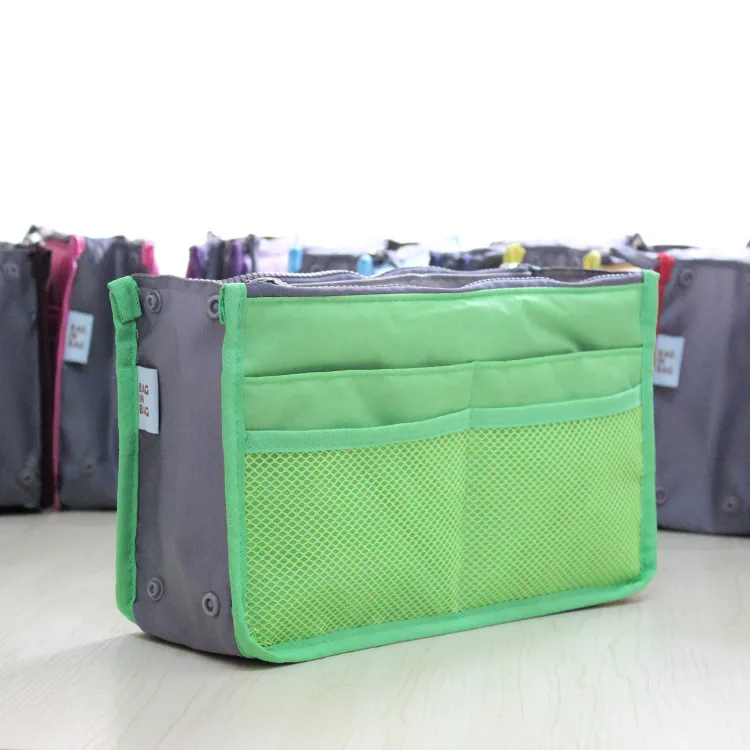 Nouvelle vente 100 pièces maquillage organisateur sac femmes hommes sac de voyage décontracté multi fonctionnel sac cosmétique sac de rangement dans le sac sac à main 12 couleurs