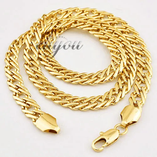 アクセサリー 19SO 24/7 18k necklace Exquisite 7mm 18k Yellow Gold-Filled Curb Cuban Link Chain