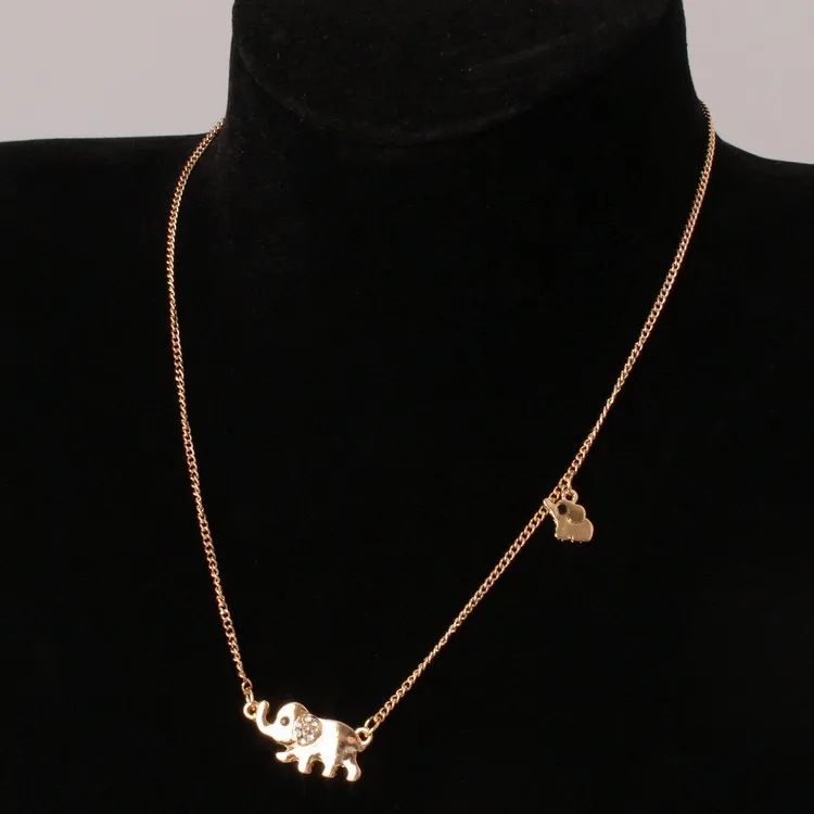 العناصر الكريستالية المجوهرات الموضة 2 الحجم قلادة الفيل هدية عيد الأم بالجملة