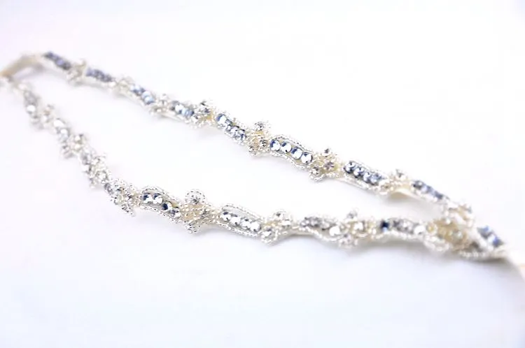 Double Row Crystal Head Wear Wedding Veils Brand Ribbon Jewelry Bridal Hair Accessories Cheap1882806