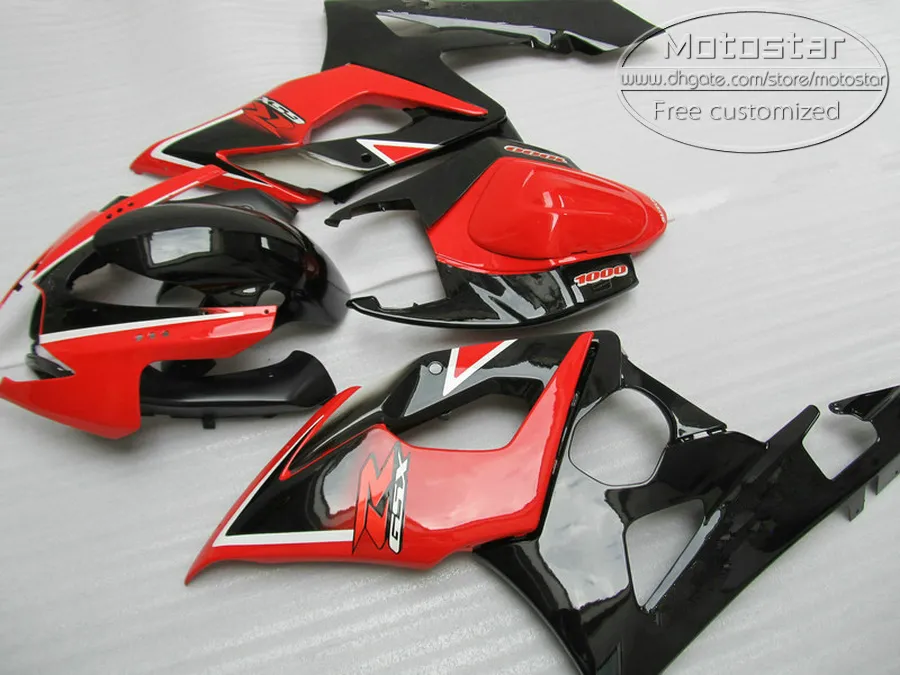 Kit de carénage de haute qualité pour SUZUKI 2005 2006 GSXR1000 carénages 05 06 GSX-R1000 K5 K6 kits de carrosserie en plastique rouge noir SX90