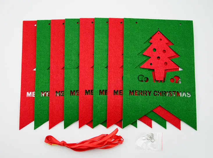 DHL navire décorations de Noël wapiti renne chaussettes arbre bannière drapeaux ornements suspendus partie fenêtre fournitures intérieures HH7-254