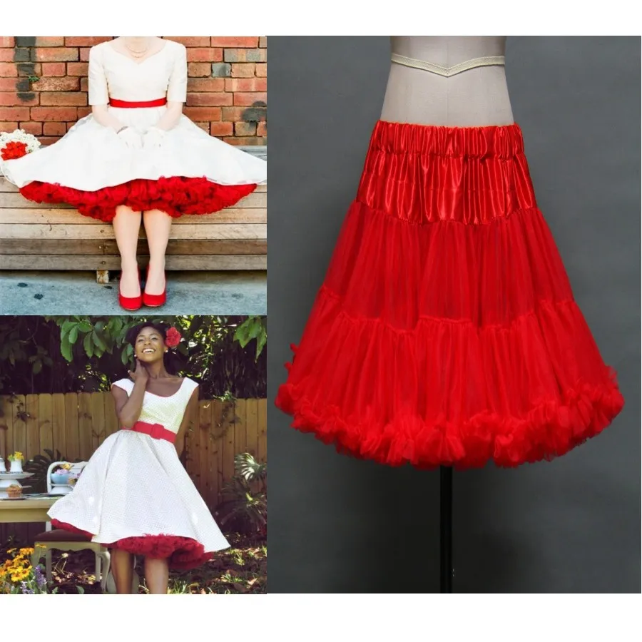 Red Ruched Petticoats Colorful Custom Made Tulle Underskirt For Wedding Dress Formal Gowns 1950s Style Petticoats Bridal Accessories