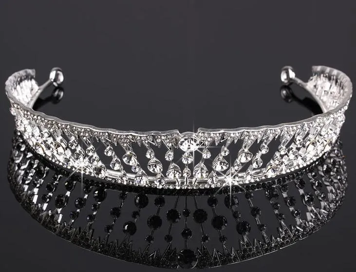 Braid Crystal Rhinestone Headal Headble Headal Headpieces Dwa rzędowe Prom Włosy Akcesoria Krawat Backs Super Star Style