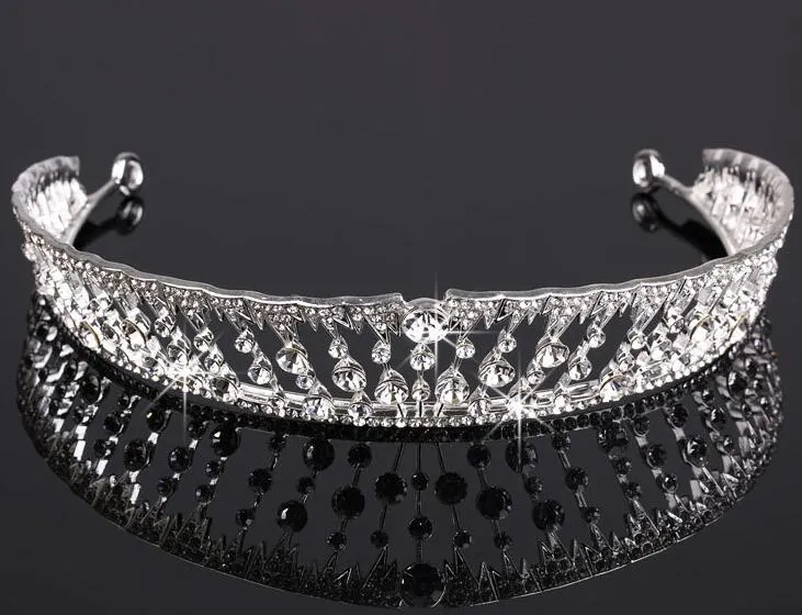 Örgü Kristal Rhinestone Gelin Kafa gelin headpieces Iki Satır Balo Saç Aksesuarı Kravat Arkaları süper yıldız tarzı