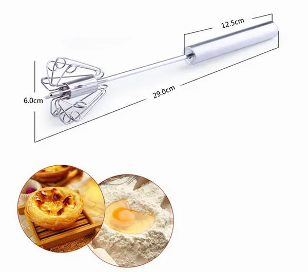 полуавтоматический миксер для взбивания яиц из нержавеющей стали для взбивания яиц с пеной для пены кухонный блендер ручной пресс повернуть яйцо
