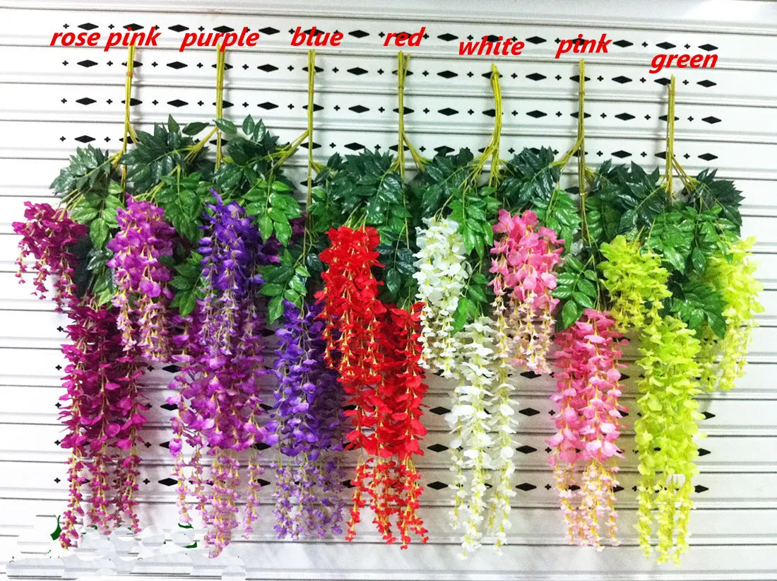 110cm Simulation Flower Artificial Silk Flower Wisteria Vine For