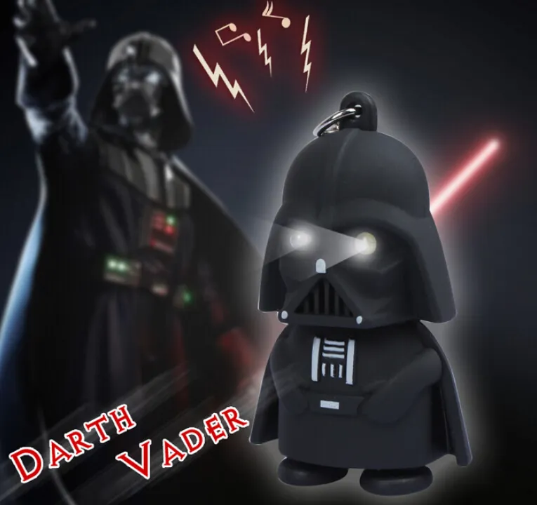 LED Star Wars Darth Vader Keychains With Sound Light Lamp Flashlight