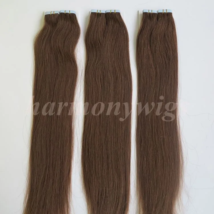 100g 40 sztuk Klej Taśma Weft w przedłużeniach włosów 18 22 24 24 cali Brazylijski Indian Human Hair Extensions