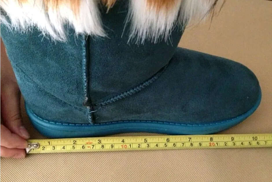 2015 autumn and winter snow boot Feathers fox fur flat-bottomed short cotton-padded shoes winter boots