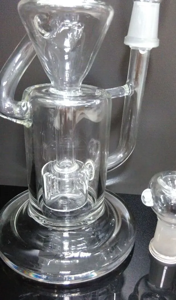 Verbazingwekkend 8.7 Inch Glas Vortex Recycler Glas Geconcentreerde Oliereilingen Glasolie DABBERS Glasgaten met band PERC 14.5mm gewrichtsgrootte