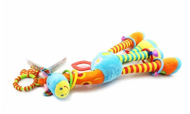 New 37cm Giraffe Activity Spiral baby bed pram hanging toys baby stroller toy infant gifts plush product 1545225