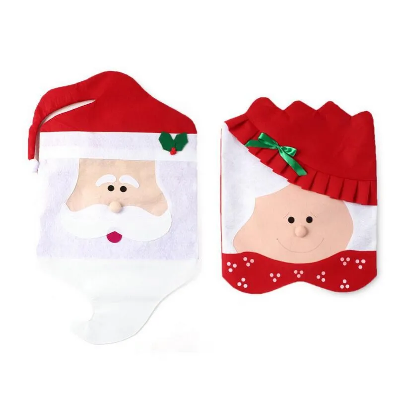 Santa Claus Chair Covers Christmas Paar Doek Eettafel Decoraties Kerstdecoratie Benodigdheden Kersthuis Chria Decoratie CT01