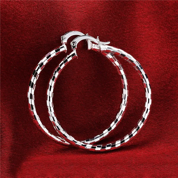 Brand new sterling silver plate Snakeskin ear ring DFMSE594, женские 925 серебряные мотаться люстра серьги 10 пар много завод прямой